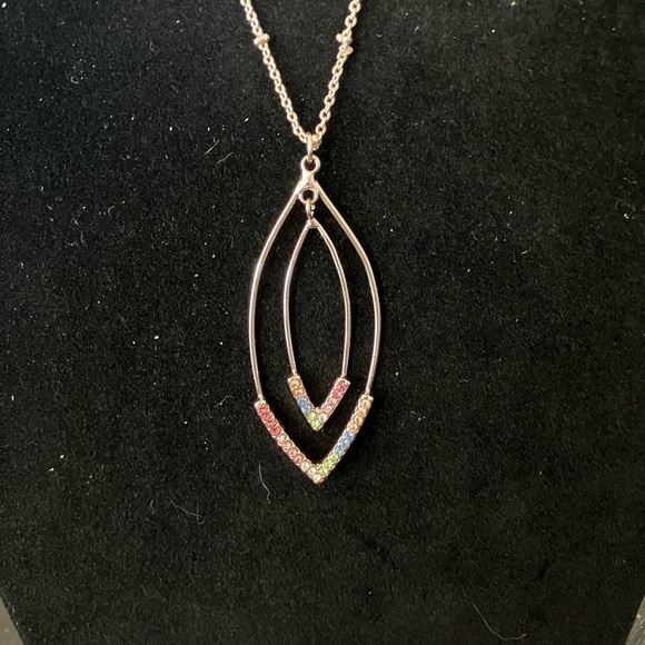NWT Lauren Conrad 32” necklace, gold tone, with colorful stones. - Picture 1 of 4